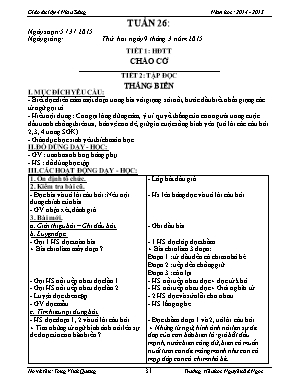 Giáo án điện tử Lớp 4 - Tuần 26 - Năm học 2014-2015 - Tòng Vinh Quang